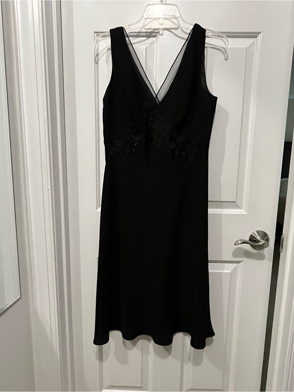 LBD Classic  V-Neck Midi Dress with Floral Detail